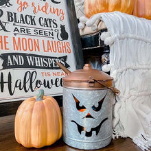 Load image into Gallery viewer, Jack-O'-Lantern Oil Can Luminary