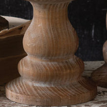 Load image into Gallery viewer, Wooden Pillar Candle Holder Set