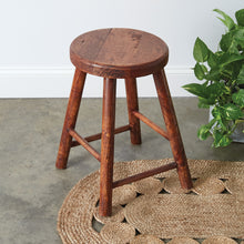 Load image into Gallery viewer, Vintage-Inspired Polished Wooden Stool