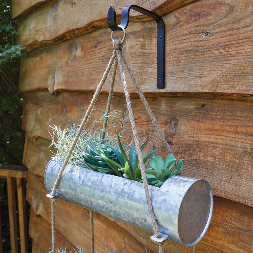 galvanized triple hanging planter Three-Tier Galvanized Hanging Planter with Hook