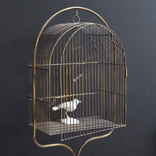 Load image into Gallery viewer, Antique Brass Birdcage with Stand