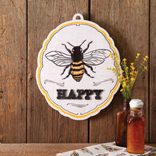 Load image into Gallery viewer, Bee Happy Wall Plaque

