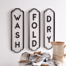 Load image into Gallery viewer, Wash Dry Fold Sign Set
