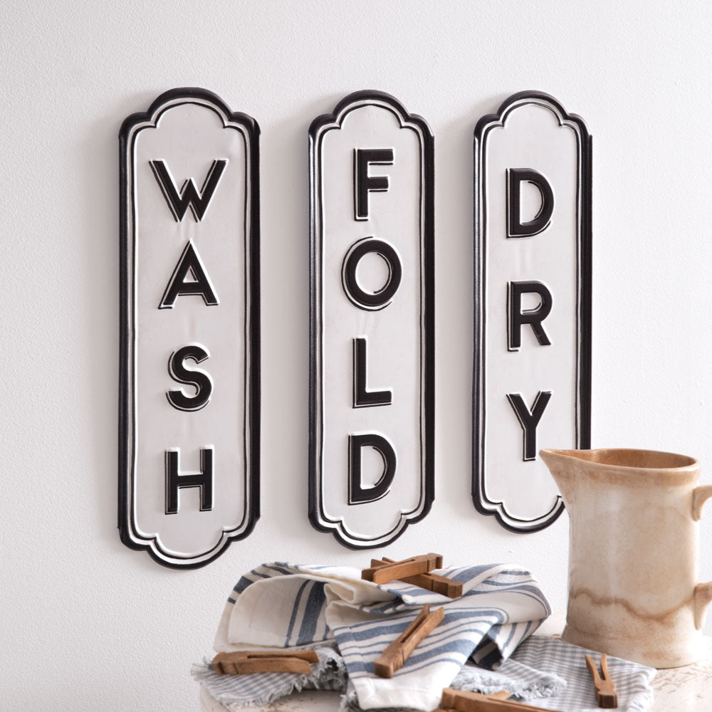 Wash Dry Fold Sign Set