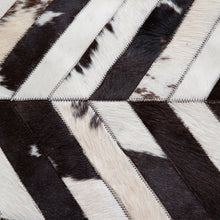 Load image into Gallery viewer, Chevron Cowhide Pouf