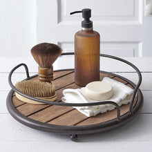 Load image into Gallery viewer, Round Wood Plank Serving Tray