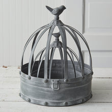 Load image into Gallery viewer, Set of Two Metal Cloches with Birds
