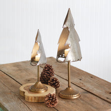 Load image into Gallery viewer, Galvanized Tree Tealight Holder Set
