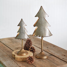 Load image into Gallery viewer, Galvanized Tree Tealight Holder Set