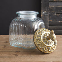 Load image into Gallery viewer, Gold Bird Glass Canister