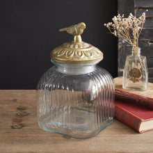 Load image into Gallery viewer, Gold Bird Glass Canister