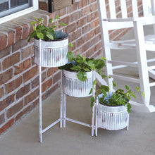 Load image into Gallery viewer, Three-Tier Folding Metal Plant Stand