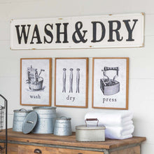 Load image into Gallery viewer, Embossed Metal Wash & Dry Sign