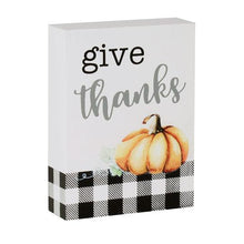 Load image into Gallery viewer, Give Thanks Fall Block Sign