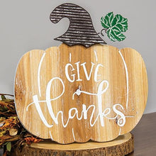 Load image into Gallery viewer, Give Thanks Engraved Pumpkin Easel