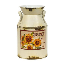 Load image into Gallery viewer, Cream Sunflower Milk Can
