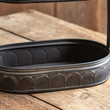 Load image into Gallery viewer, Black Two-Tiered Corrugated Oval Tray