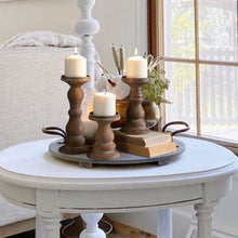 Load image into Gallery viewer, Wooden Pillar Candle Holder Set