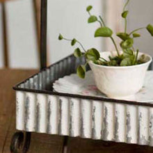 Load image into Gallery viewer, Whitewash Corrugated Two-Tier Tabletop Caddy