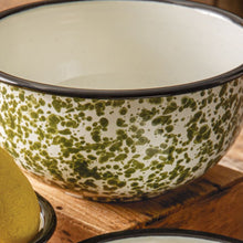Load image into Gallery viewer, Green Speckled Bowl Set