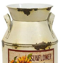 Load image into Gallery viewer, Cream Sunflower Milk Can