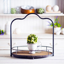 Load image into Gallery viewer, Antique Wood & Metal Tray