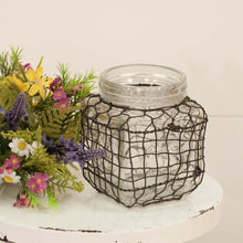 Load image into Gallery viewer, Square Glass Jar With Chicken Wire
