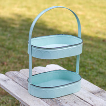 Load image into Gallery viewer, Two-Tiered Seafoam Oval Tray