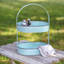 Load image into Gallery viewer, Two-Tiered Seafoam Oval Tray