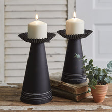 Load image into Gallery viewer, Corrugated Pillar Candle Holder Set