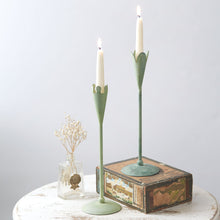 Load image into Gallery viewer, Verdigris Taper Candle Holder Set
