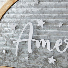 Load image into Gallery viewer, Galvanized America Arched Wall Sign
