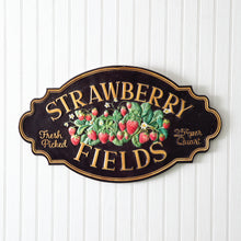 Load image into Gallery viewer, Strawberry Fields Metal Sign