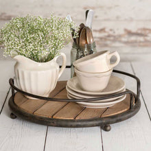 Load image into Gallery viewer, Round Wood Plank Serving Tray