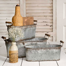 Load image into Gallery viewer, Rustic Bins with Wooden Handles