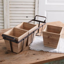 Load image into Gallery viewer, Metal Caddy With Wooden Boxes
