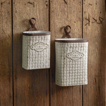 Load image into Gallery viewer, Basket Weave Hanging Buckets