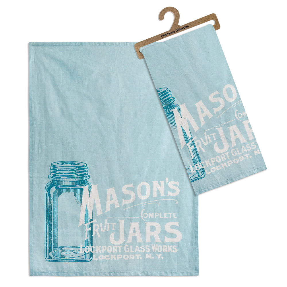 Blue Mason Jars Tea Towel