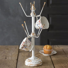 Load image into Gallery viewer, Shabby Chic Eight Hook Display Stand