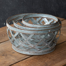 Load image into Gallery viewer, Woven Metal Basket Set Of 3