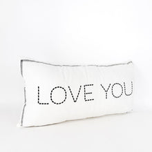 Load image into Gallery viewer, Reversible Linen Love You Pillow