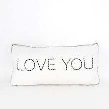Load image into Gallery viewer, Reversible Linen Love You Pillow
