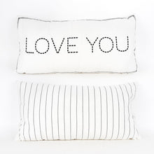 Load image into Gallery viewer, Reversible Linen Love You Pillow