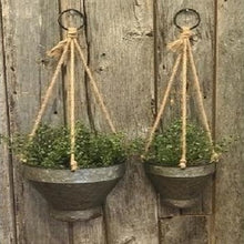Load image into Gallery viewer, Galvanized Wall Hanging Planters - Set of 2

