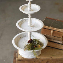 Load image into Gallery viewer, White Distressed Three Tiered Stand