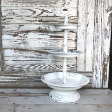 Load image into Gallery viewer, White Distressed Three Tiered Stand