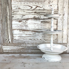 Load image into Gallery viewer, White Distressed Three Tiered Stand