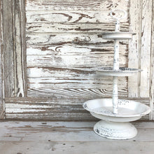 Load image into Gallery viewer, White Distressed Three Tiered Stand