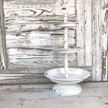 Load image into Gallery viewer, White Distressed Three Tiered Stand