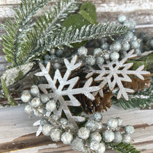 Load image into Gallery viewer, Snowflake Greenery Pick